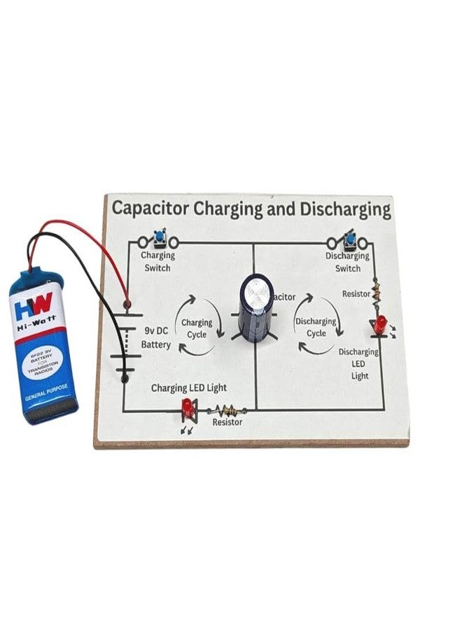 ESPtronics مجموعة تجارب علمية فيزيائية من إي إس بترونيكس لطلاب الصف الثاني عشر: مشروع نموذج عملي لشحن وتفريغ المكثف - Image 1